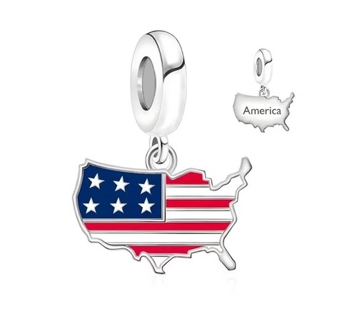 Charm pendentif carte - pendentif, usa