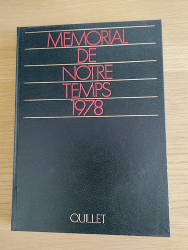 Mémorial notre temps 1978 - mÉmorial, de