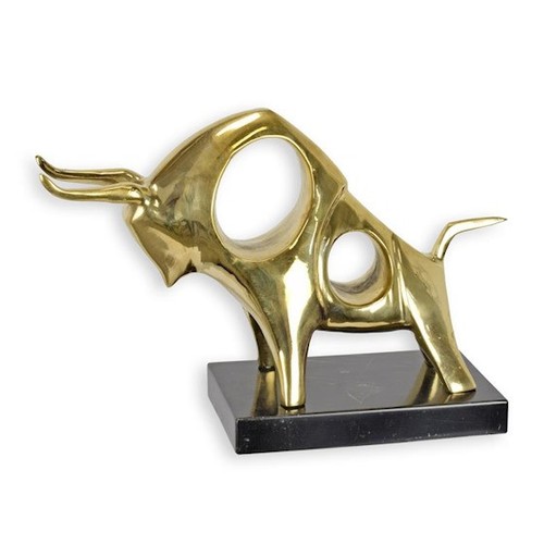 Sculpture bronze taureau stil - bronze,