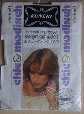 § collant neuf vintage KUNERT CHIC MODISCH ACTUELL CHINCHILLAN gris taille 1