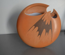 Vase Plat "LUNE" Céramique Signature à Définir