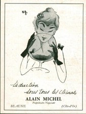 Publicité ancienne vin de Beaune Alain Michel 1952 issue de  magazine