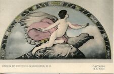 CARTE POSTALE ART DECO / H.O. WALKER / LIBRARY OF CONGRESS WASHINGTON / GANYMEDE