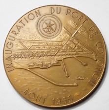 DAHOMEY (Bénin) : MEDAILLE POUR L'INAUGURATION DU PORT DE COTONOU 1965