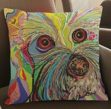 Taie d'oreiller housse de  coussin   chien   45x45 cm 