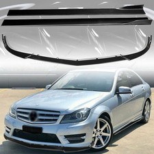 Noir Brillant Pour Mercedes Benz C W204 AMG Avant Pare-Choc + 2m Bas de Caisse