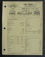 Fiche technique automobile FORD ESCORT XR3  / XR3i