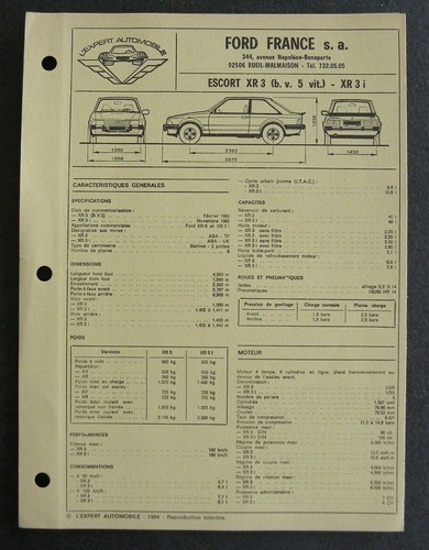 Fiche technique automobile