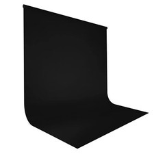 Toile de Fond Noire 2x3m Fond Photo Résistant aux Rides Fond de Mousseline La...