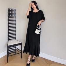 Femmes Manche Courte Queue Robe Complet Slip Extensible Jupon Long sous-Jupe