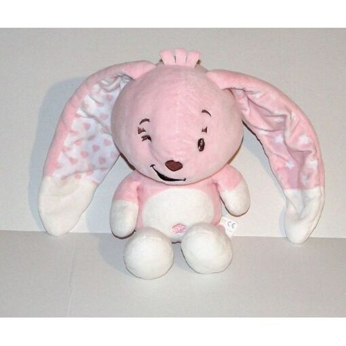 Doudou peluche lapin rose - peluche,