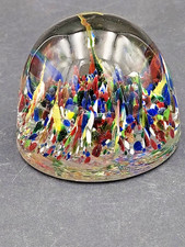 SULFURE Presse Papier forme de DÔME  décor tapis de fleurs  diam 80mm et 632gr