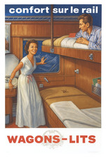 AFFICHE  POSTER   WAGON LIT