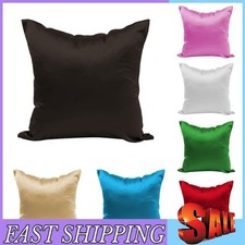 Housse de coussin canapé en soie satinée couleur unie chaise coussin manche décoration chambre