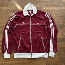 Rare veste de survêtement Adidas Originals 2008 zippée bordeaux Vespa pour...