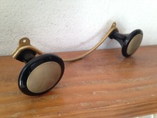 superbe Patère / porte manteaux noir et doré  2 têtes An 50's 60 70  vintage ...