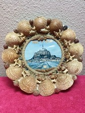 Ancienne Assiette Décorative Coquillages Souvenir du Mont-St-Michel France
