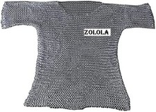 Chemise médiévale en aluminium cotte de mailles boutonnées anneaux manches co...