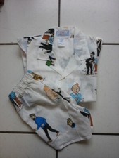PROTOTYPE  D UNE CHEMISE ET D UN SHORT POUR ENFANT   TINTIN  /  1982  