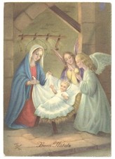 1956 GiBi Carte Postale Vintage Souhaits De Joyeux Noël Maria Jésus Enfant Anges