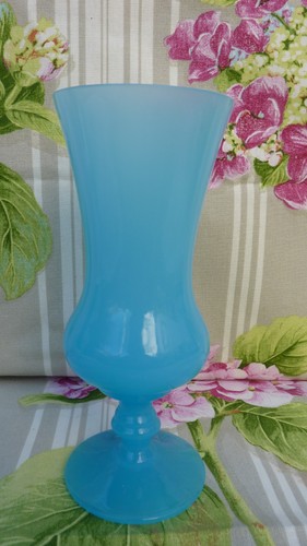 Ancien vase opaline bleu - vase, en