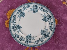Assiette Plate Terre Fer HB et Cie Choisy le Roi Modèle Paris Rose Bleue 23,5cm