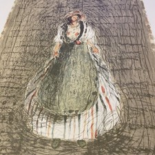 Zen-etsu EBIKO 蛯子 善悦 JAPON lithographie Arches S/Nté POUPÉE JAPONAISE TBE Rare !