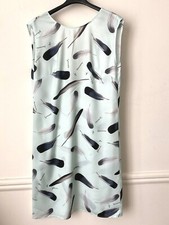 ROBE ETE Agnès b NEUF T 36 (34) Made in France Vert d'eau motif PLUME 200€ !