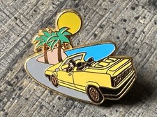 PIN PINS SPORT VOITURE RENAULT 19 CABRIOLET JAUNE ARTHUS BERTRAND RARE
