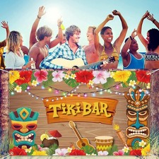 Bannière Tiki hawaïenne Décoration de fête Tiki Luau pour l'été à thème