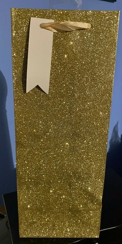 Gold glitter wine gift - gold,