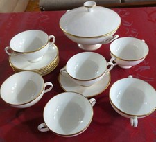 Wedgwood California 6 Tasses Et Sous Tasses + Soupière Porcelaine