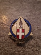 Insigne - CHAMONIX école de ski AUGIS Lyon émail ancien  Modèle Rare ! 1930's