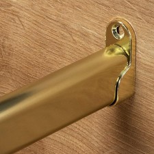 2 x supports pour tringle à penderie ou rideaux anciens laiton massif doré