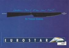 CPM Train Eurostar Paris Londres d’un seul trait Sir Terence Conran 