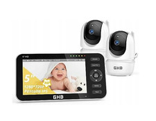 Babyphone électronique GHB SM50B-2, moniteur vidéo pour bébé, 2 caméras, 720P HD