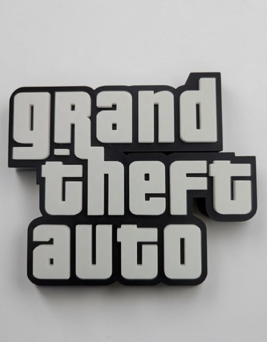 Plaque logo grand theft - grand, auto