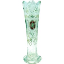 Cut Glass Enameled Ruby and