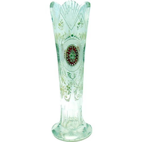 Cut glass enameled - enameled, and
