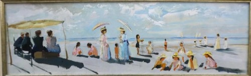 Tableau huile paysage marin - huile,