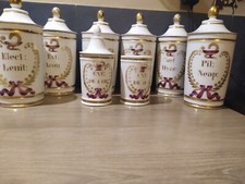  8 ANCIENS POTS À PHARMACIE EN PORCELAINE de Paris Début XIXème 