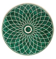 36 " Marbre Centre Table Haut Pierre Malachite Inlay Handmade Work