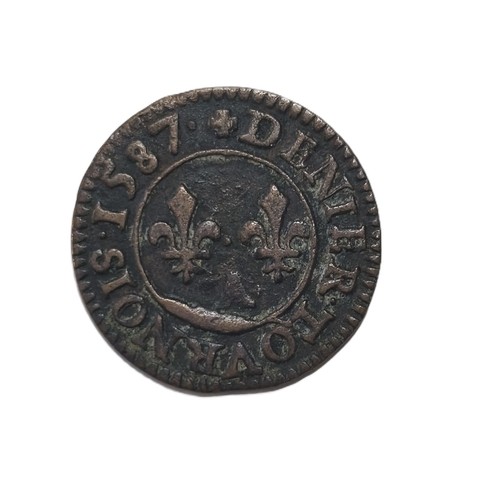 Denier tournois 1587 - denier,