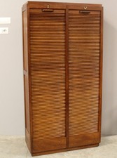 Meuble de métier Classeur à rideau rideaux roulant - en chene - début du 20ème