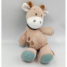 Doudou girafe beige bleu
