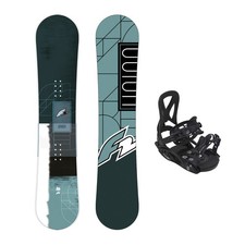 F2 Set De Snowboard Junior Union Aqua + Fixation Pipe Tailles Disponibles