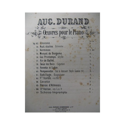 Durand auguste valse 1 - valse, no