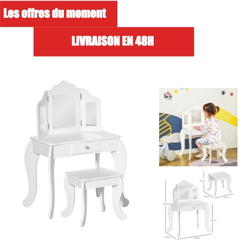 Homcom coiffeuse enfant avec - enfant,