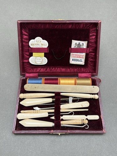 Antique victorian sewing kit - antique,