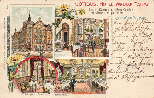 Carte postale cottbus hôtel - carte,